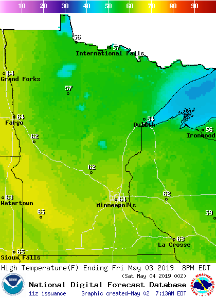 Temps start to recover; aiming for 70 on Saturday