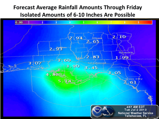 July 2 northern Florida rain forecast