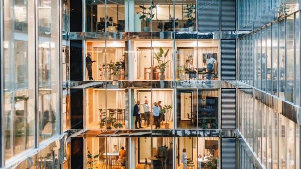 Office Building with People at Work
