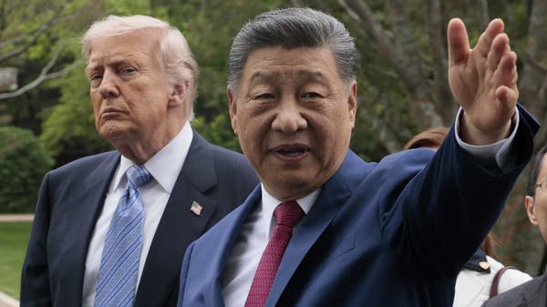 Above, U.S. President Donald Trump and Chinese President Xi Jinping in Beijing on May 15.