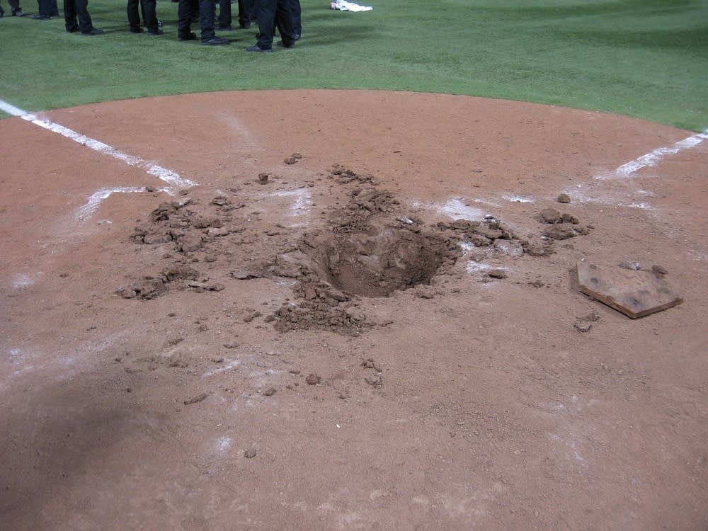 Home plate removed