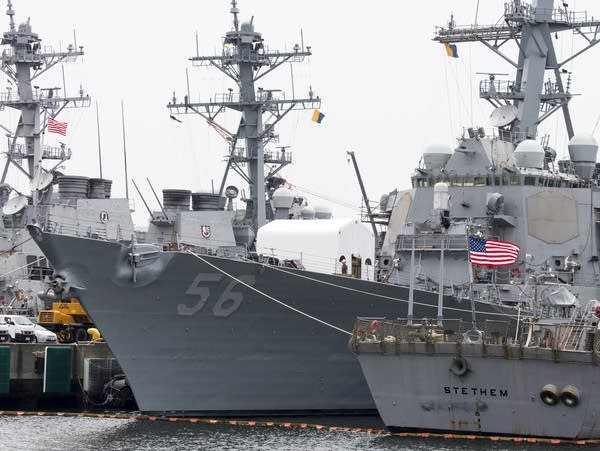 Navy Ship USS John S. McCain Sighted In Yokosuka