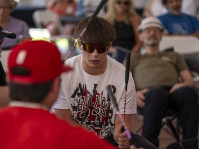 stonebridge singers performing in a drum circle