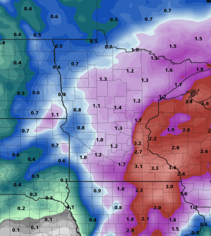 Canadian model precipitation output
