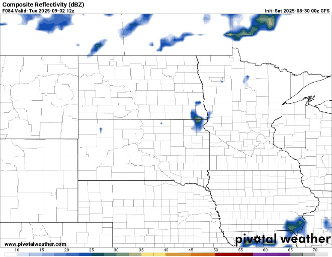 Forecast precipitation Tuesday into Wednesday