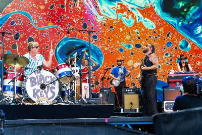 The Black Keys performing on stage