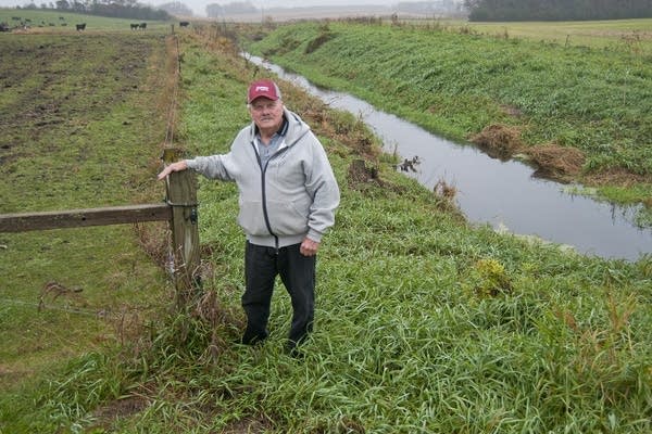 Rollie Norton on his farmland in rural Waseca