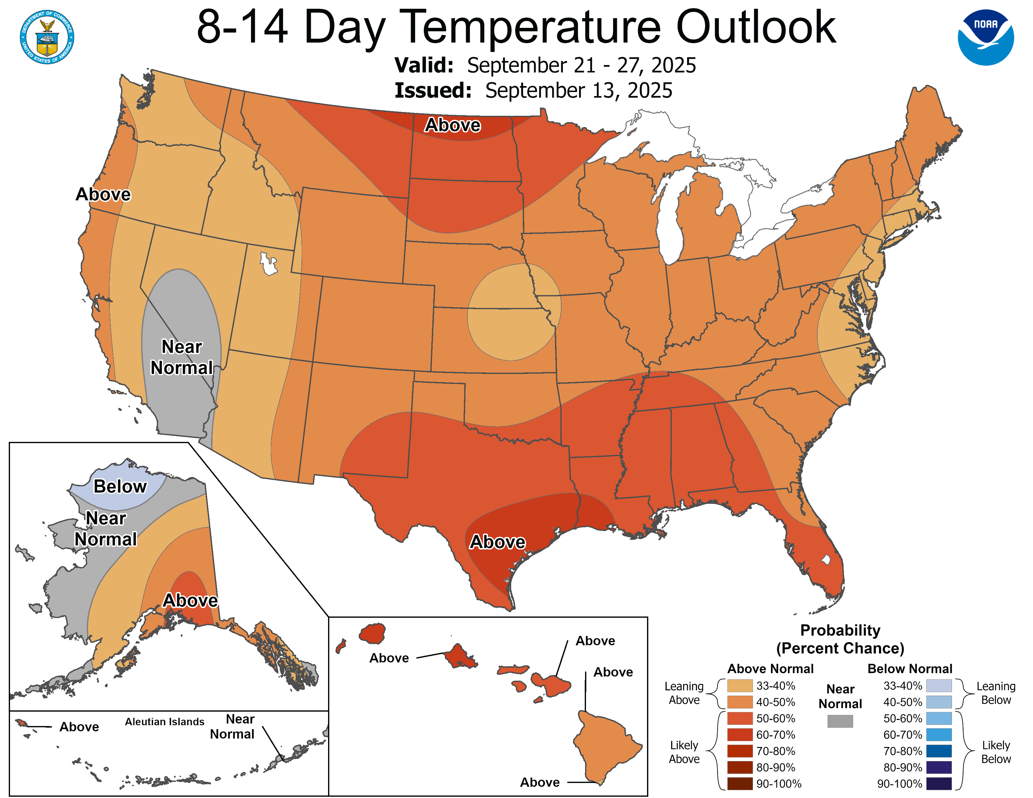 NOAA 8 to 14-day temperature outlook