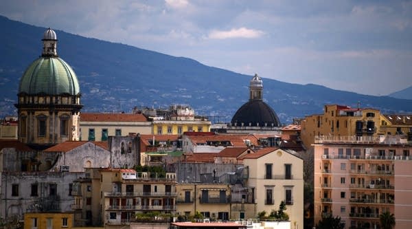 A view of the center of Naples, Italy.