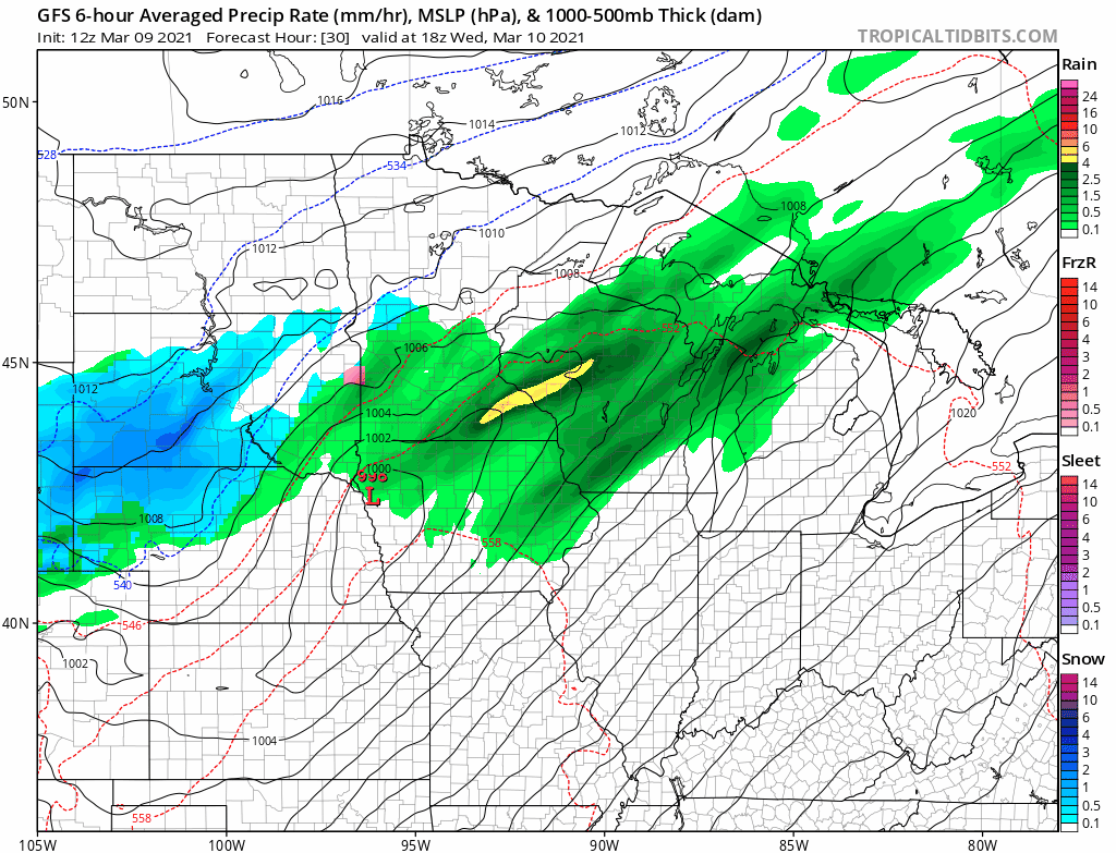 NOAA GFS model Wednesday