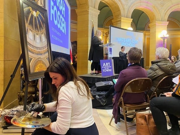 artist paitning at capitol