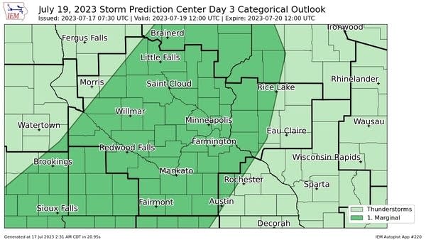Storms possible Wednesday; 90s again next week?