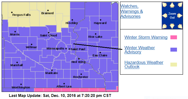 Winter weather advisories continue overnight and Sunday