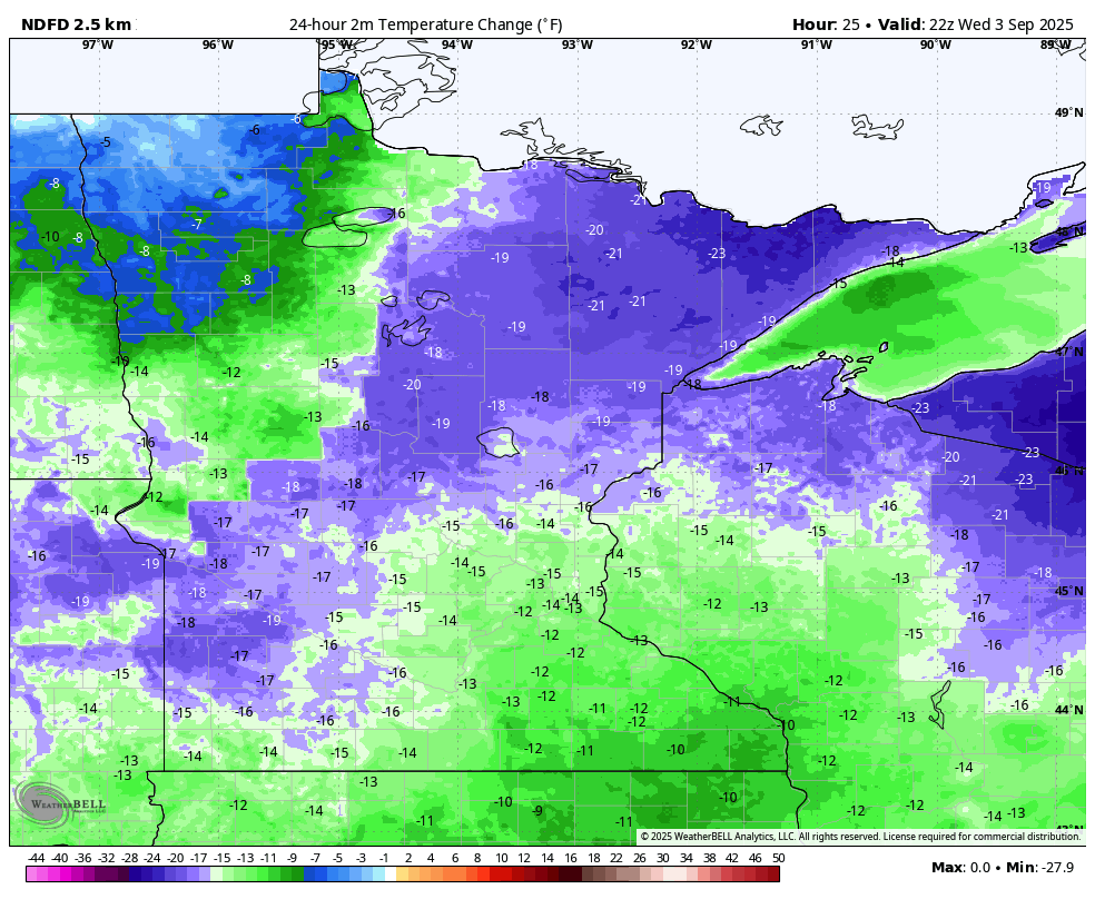 Cooler and windy with lingering spotty showers Wednesday 