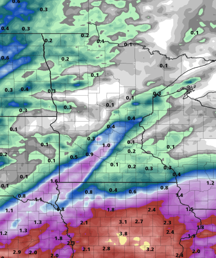 European model (ECMWF) precipitation output