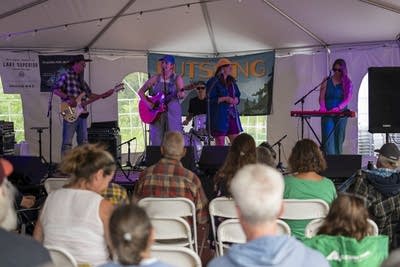 the twins of franklin performing on stage