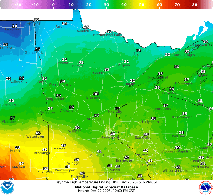 Thursday's highs