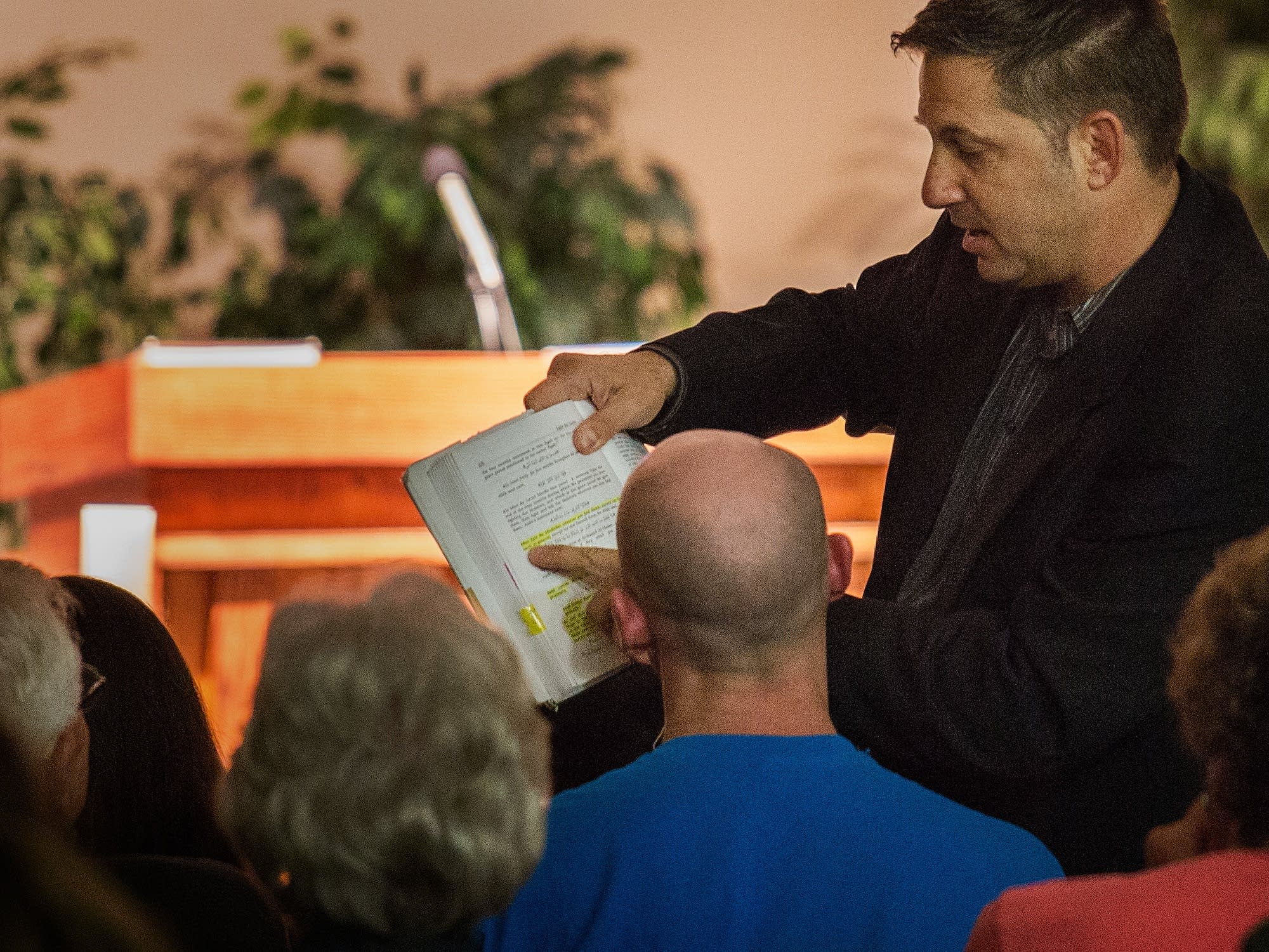 John Guandolo points to a passage in a Quran commentary.