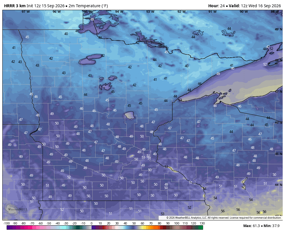 Low temps tonight