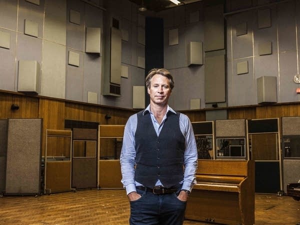 Producer Giles Martin stands in the studio at Abbey Road