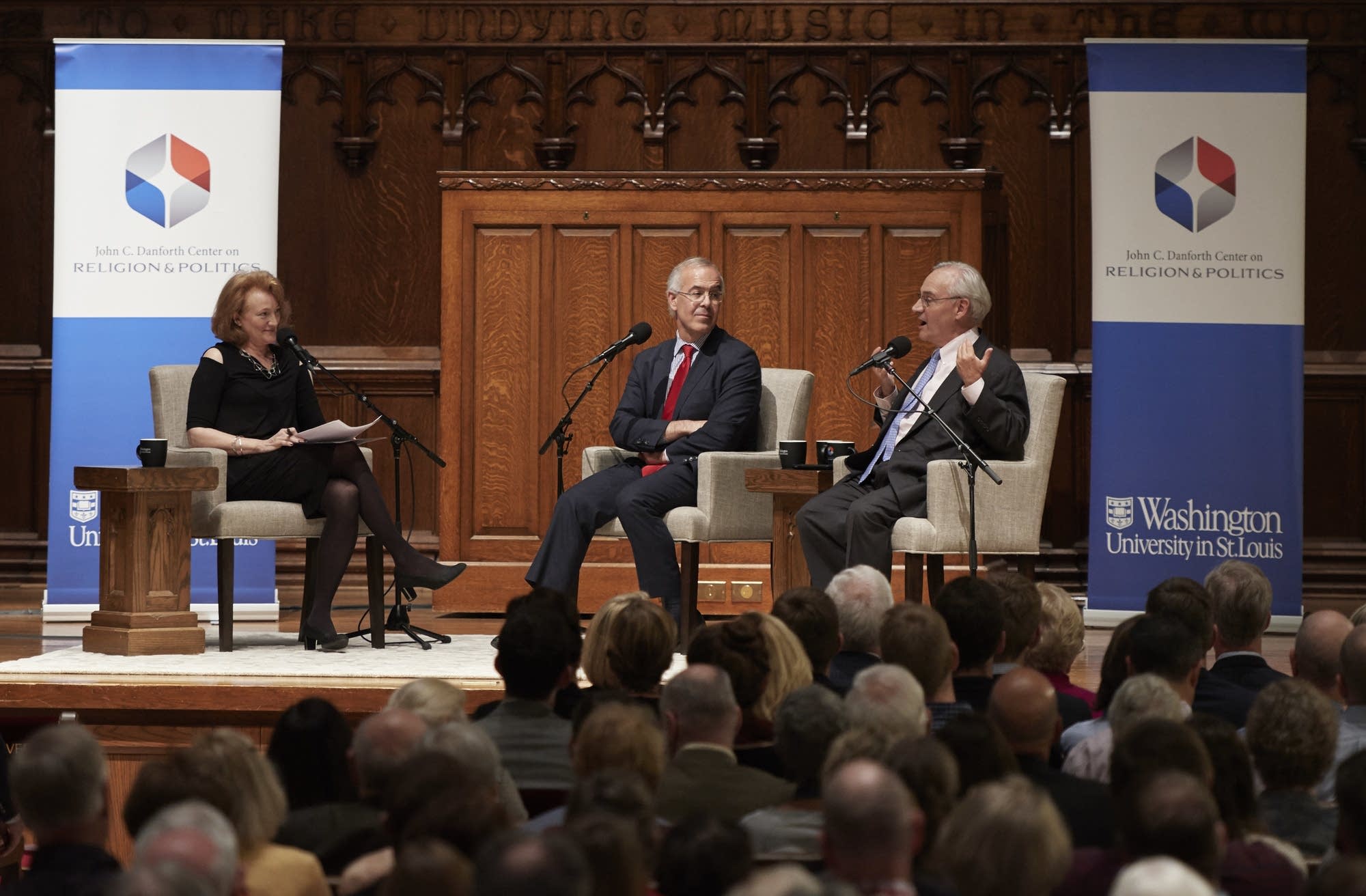 Krista Tippett, E.J. Dionne and David Brooks