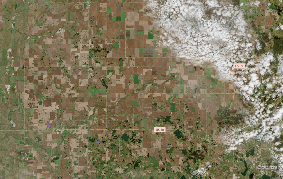 Northwest Minnesota before and after harvest