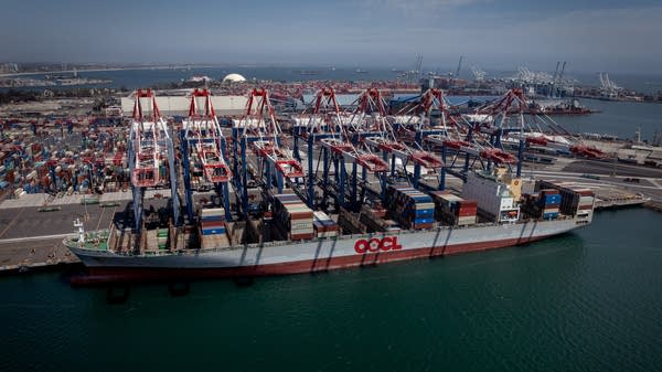Imports at the Port of Long Beach, seen above, have been boosted by uncertainty around the future of tariffs.