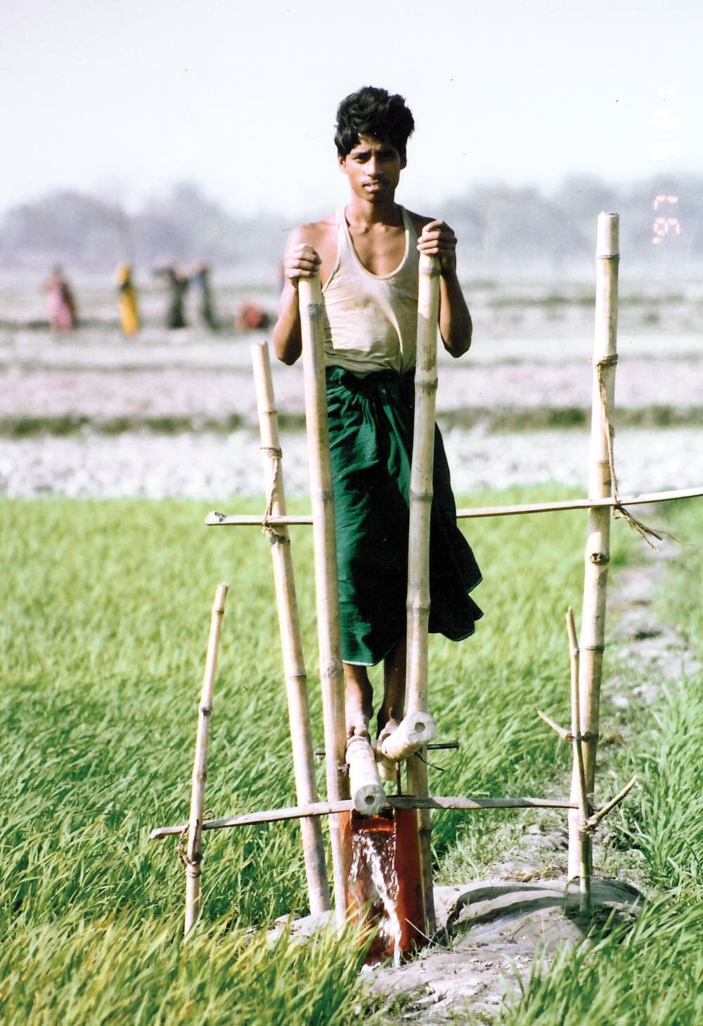 Bamboo treadle pump