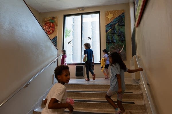 a role playing exercise at Friends School of Minnesota in St. Paul