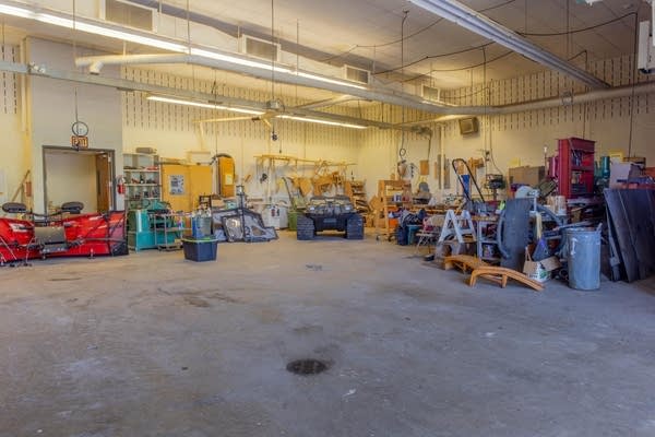 A view of a metal working shop.