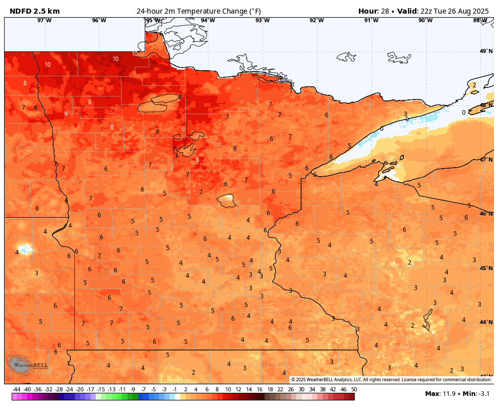 A bit warmer Tuesday as high pressure slides southeast 