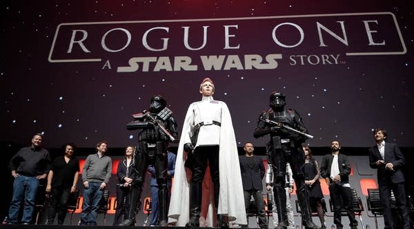 A view of a "Rogue One" panel at the London convention center ExCel.