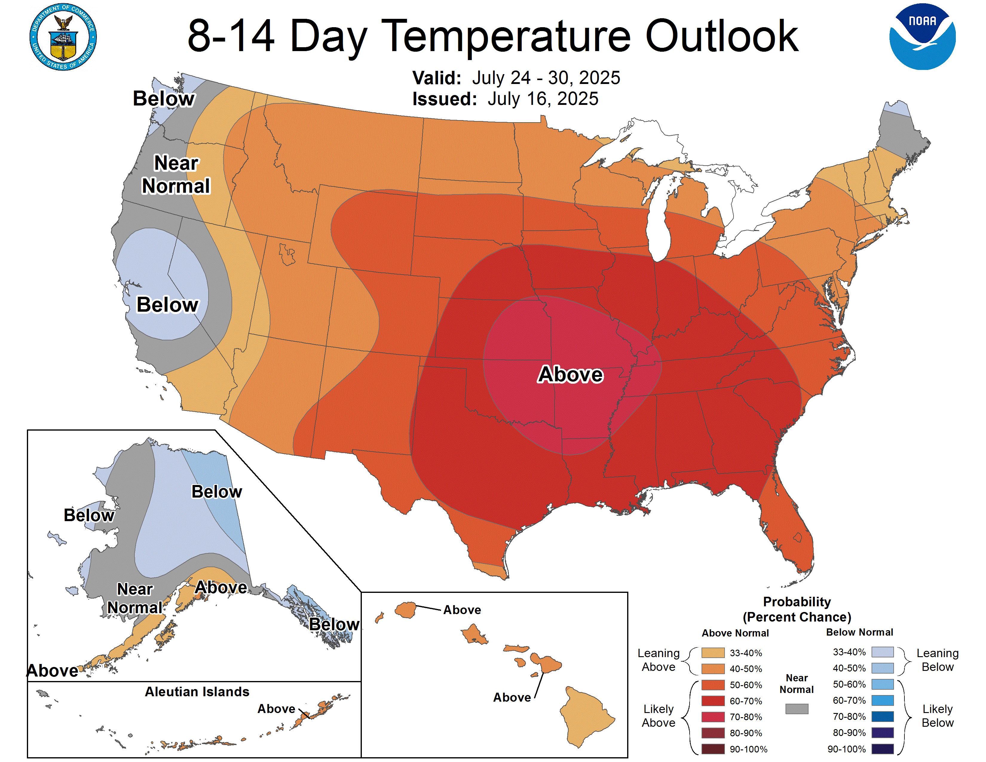 NOAA 8 to 14-day temperature outlook