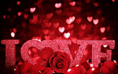 love hearts and flowers