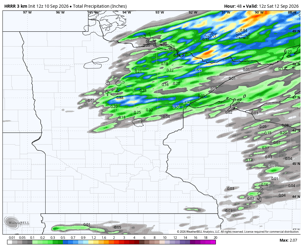 Rain for Friday night