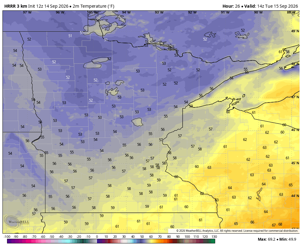 Low temps tonight