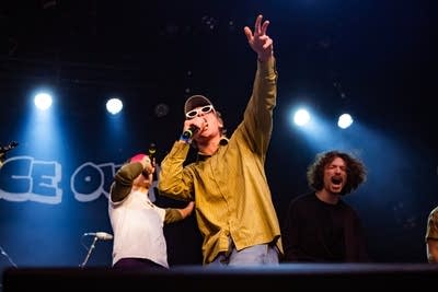 people performing on stage