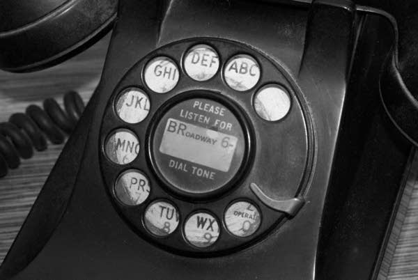 A vintage rotary telephone