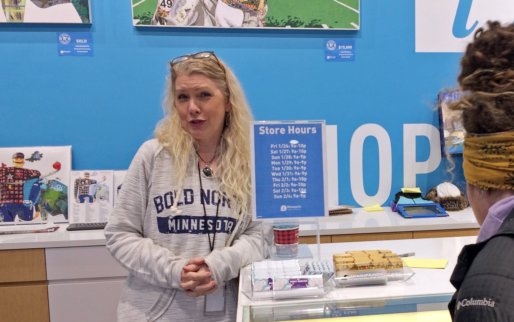Suzie Marty is store mgr. at the retail store inside the visitors center.