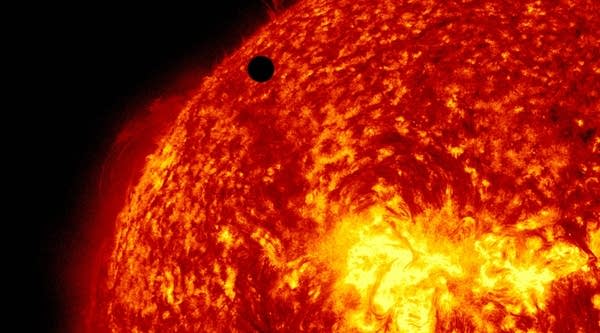 Venus' transit across the sun.