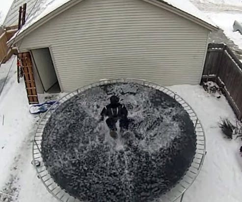 Garage-roof leap highlights Minnesota cold