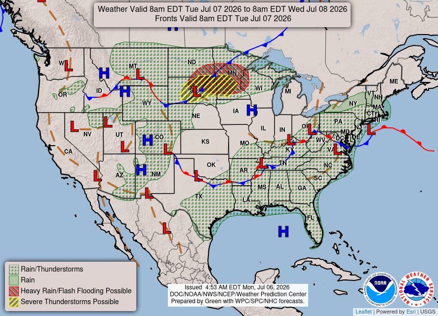 Surface analysis for Tuesday