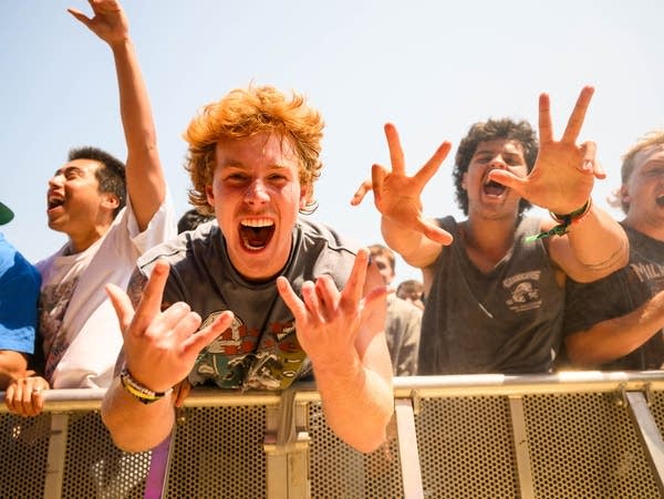 Music fans at Hinterland Music Festival in St. Charles, Iowa, on Friday, Aug. 1, 2025.
