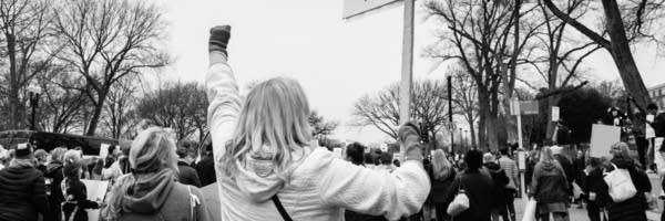 woman at protest