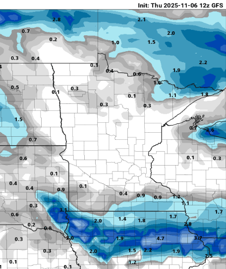 NOAA GFS model snowfall output