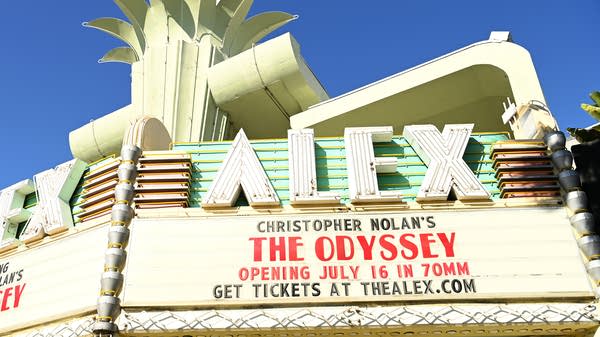 "The Odyssey" extended its run at the Alex Theatre after becoming the highest-grossing 70 mm exhibitor.