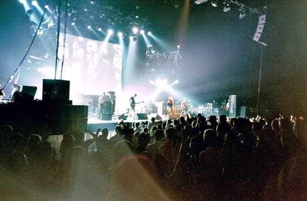 Oasis performing in Montreal, Canada in 2002.