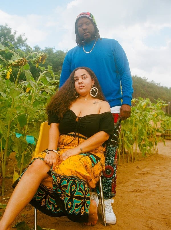 Two people pose for a photo