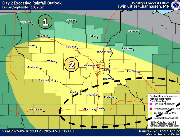 Excessive rainfall outlook for Friday