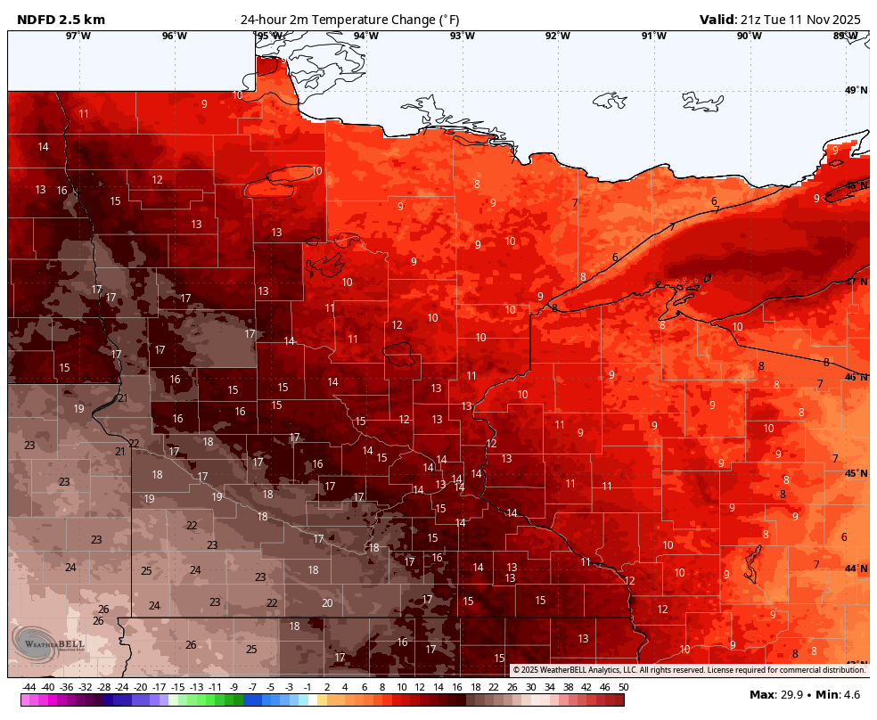 Warmer Tuesday with temperatures trending upward through Saturday